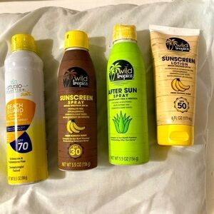 New Sunscreen lotion tropicals and studio selections brand